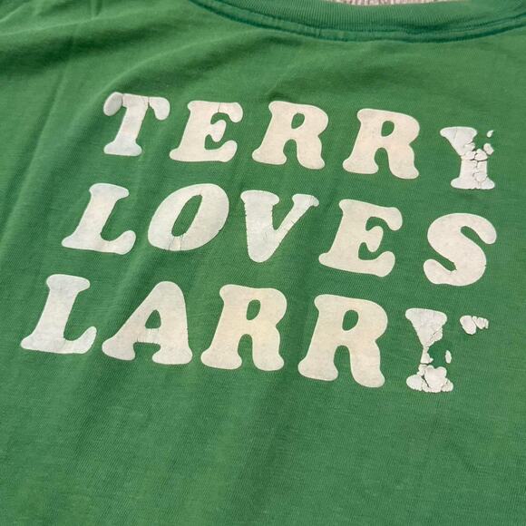 Vintage Boston Celtics 33 Tee – “Terry Loves Larry” – Green/Yellow – Vntg Sz M/L - Picture 7 of 8